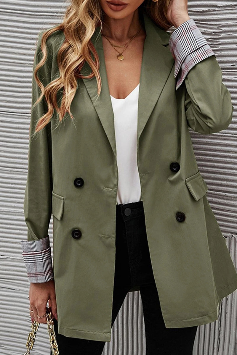 Prendas de abrigo informales de moda con botones y cuello vuelto asimétrico (6 colores)