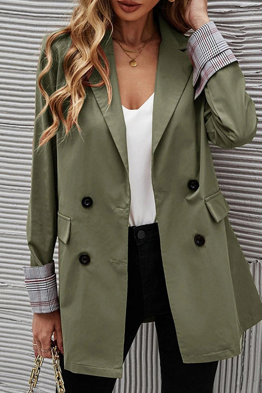 Prendas de abrigo informales de moda con botones y cuello vuelto asimétrico (6 colores)