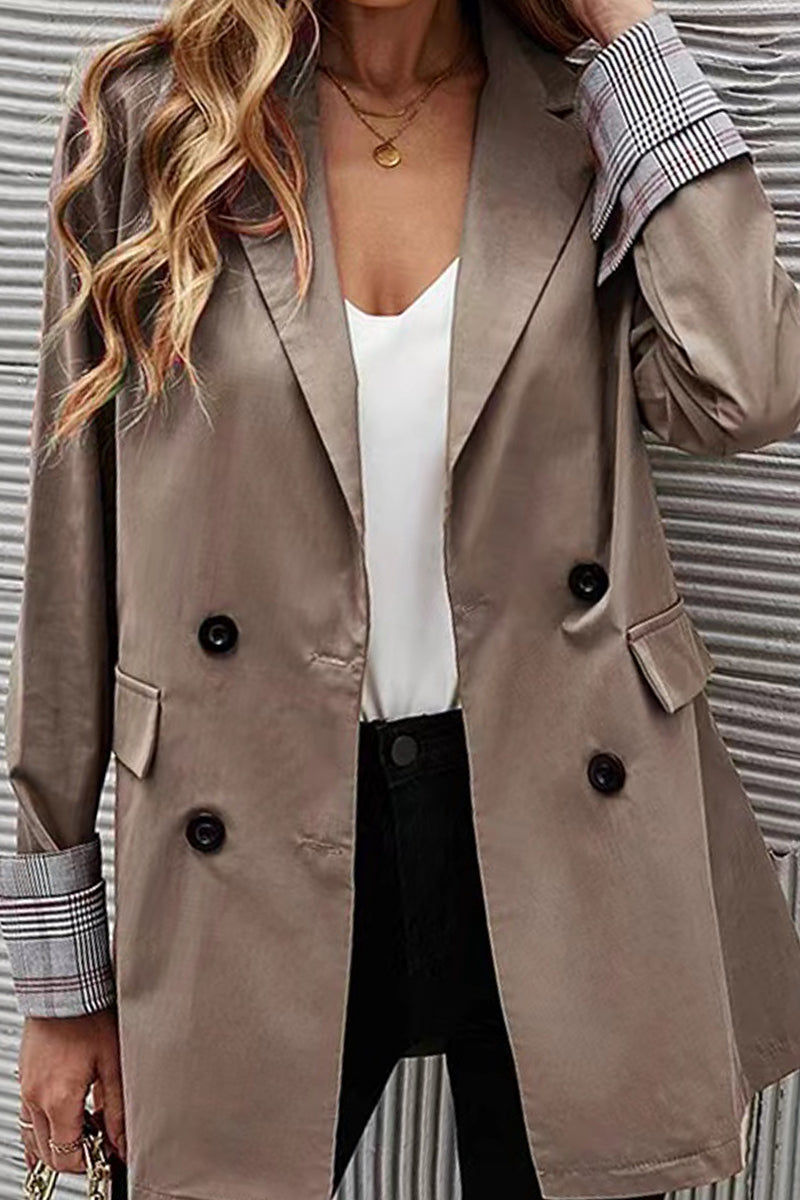 Prendas de abrigo informales de moda con botones y cuello vuelto asimétrico (6 colores)