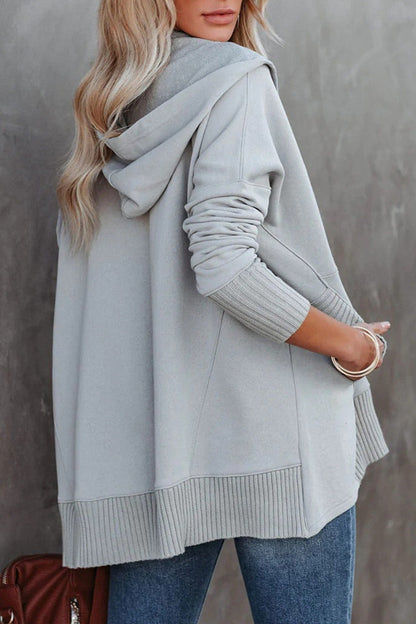 Sudadera con capucha y cuello con hebilla y bolsillo liso, estilo informal y elegante (14 colores)