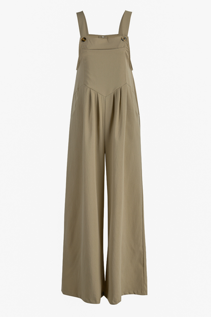Casual Solid Square Neck Pocket Loose Jumpsuit(13 Colors)