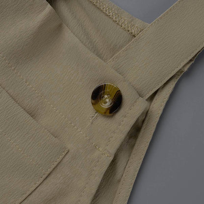 Monos casuales holgados con cuello cuadrado y abertura en la parte delantera (13 colores)