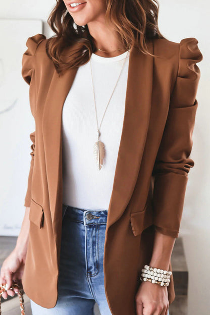 Ropa de trabajo de color sólido con cuello vuelto