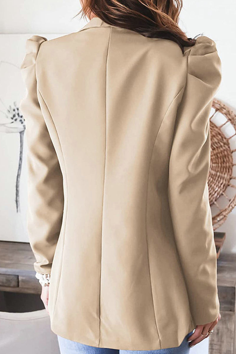 Ropa de trabajo de color sólido con cuello vuelto