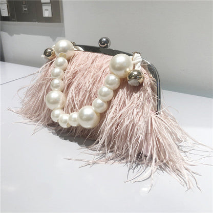 Daily Party Patchwork Feathers Pearl Bags(3 Colors)