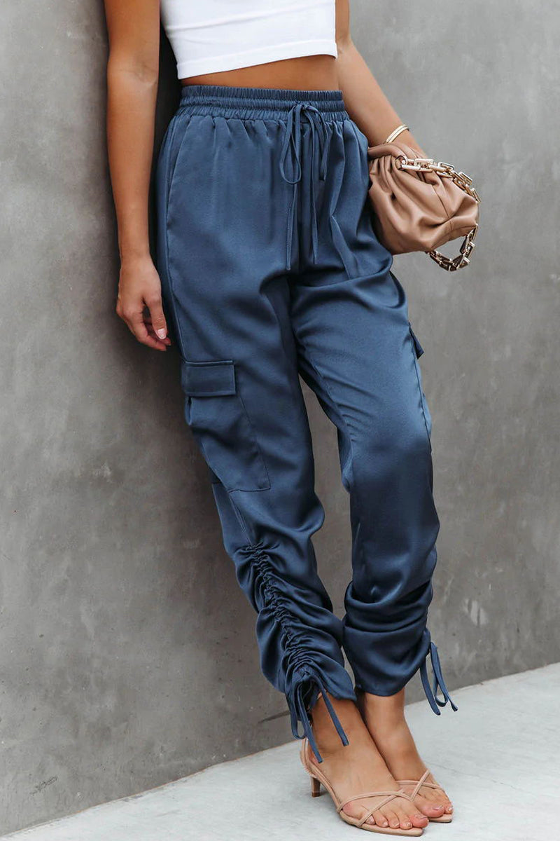 Pantalones casuales holgados de harén de color liso (3 colores)