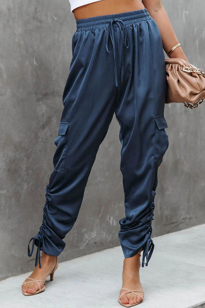 Pantalones casuales holgados de harén de color liso (3 colores)