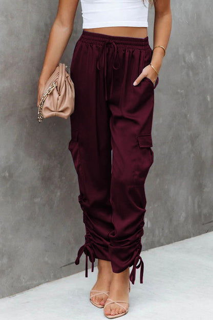 Pantalones casuales holgados de harén de color liso (3 colores)