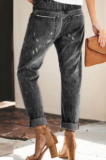 Vaqueros rectos con frenillo roto y corte liso de calle (3 colores)