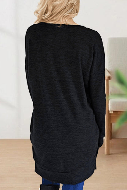 Camisetas casuales de color liso con cuello en V