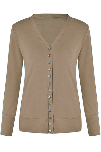 Cárdigan informal de color liso con botones (9 colores)