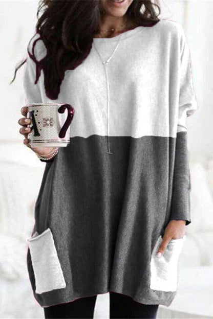 Casual Solid Split Joint Pocket V Neck Tops(4 Colors)