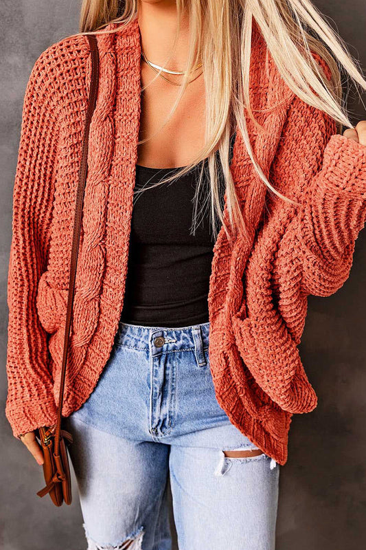 Elegant Solid Pocket Cardigan Collar Tops(8 Colors)