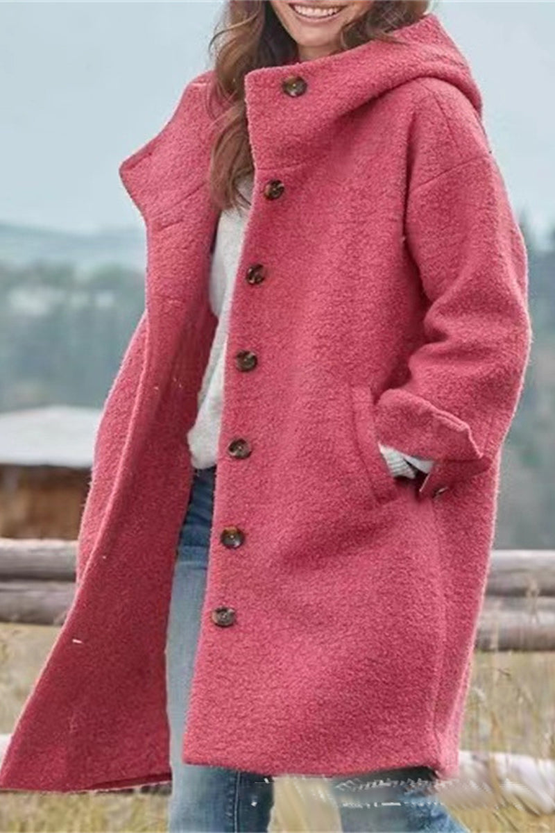 Elegante prenda exterior de cuello POLO de color liso con bolsillo
