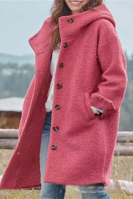 Elegante prenda exterior de cuello POLO de color liso con bolsillo