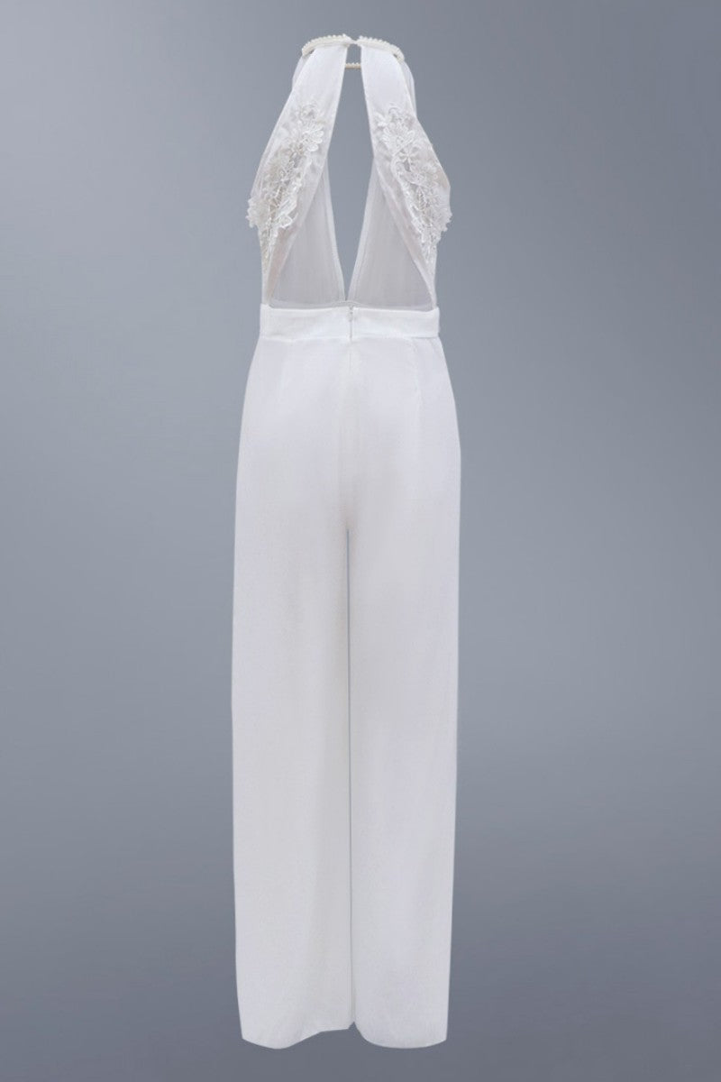 Monos sexis informales de color liso con agujeros y retazos, sin espalda y cuello redondo, regulares