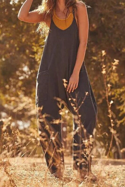 Mono holgado de calle con cuello en V y color liso (3 colores)