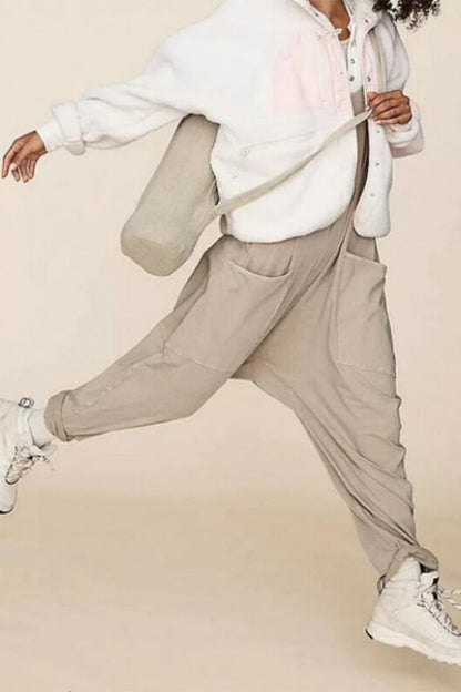 Mono holgado de calle con cuello en V y color liso (3 colores)