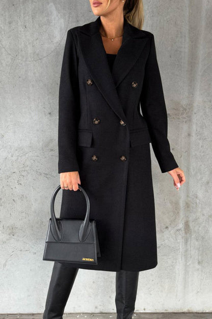 Elegant Solid Buttons Turndown Collar Outerwear(8 Colors)