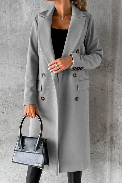 Elegant Solid Buttons Turndown Collar Outerwear(8 Colors)