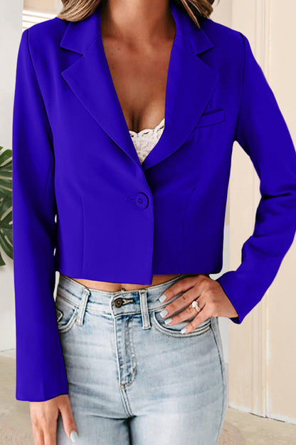Prenda exterior de calle con botones lisos y cuello vuelto (6 colores)