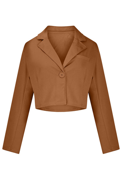 Prenda exterior de calle con botones lisos y cuello vuelto (6 colores)
