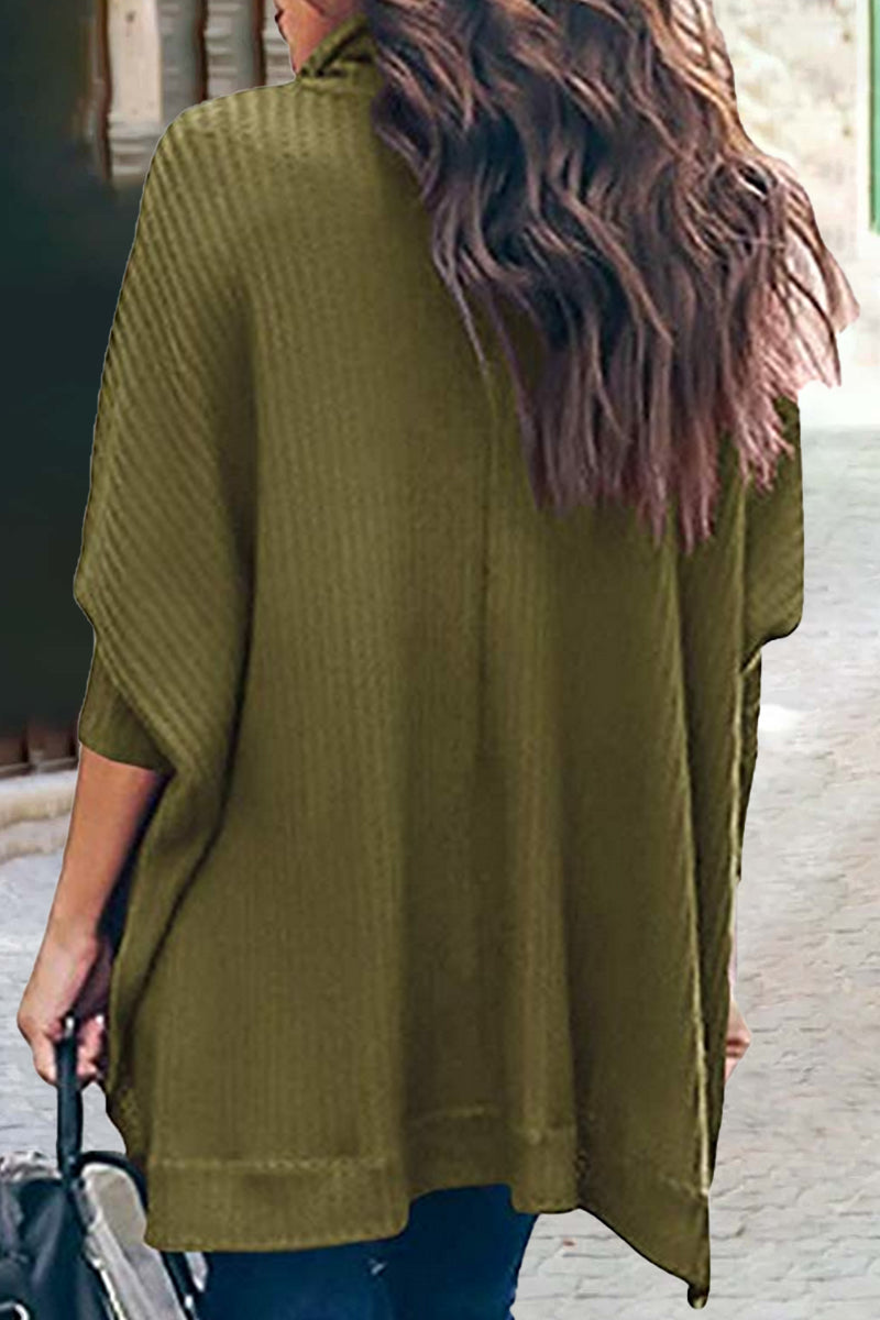 Suéteres casuales de cuello alto de color sólido (5 colores)