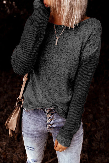 Tops casuales lisos sin espalda con cuello redondo y nudo