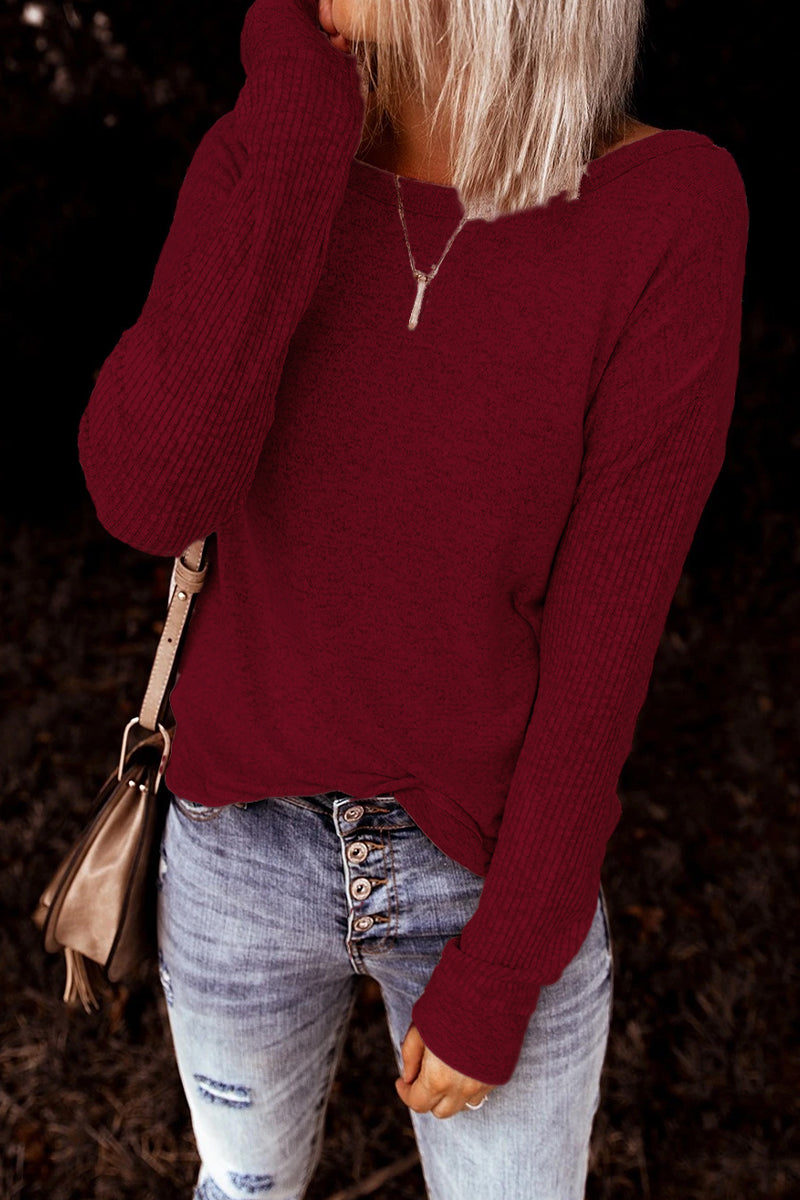 Tops casuales lisos sin espalda con cuello redondo y nudo