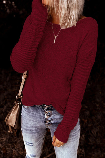 Tops casuales lisos sin espalda con cuello redondo y nudo