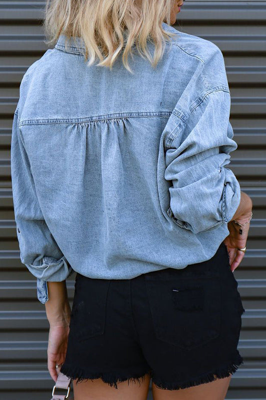 Prendas de abrigo de cuello camisero liso de moda