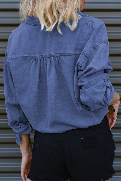 Prendas de abrigo de cuello camisero liso de moda