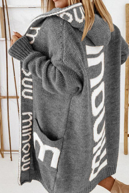 Casual Street Print Patchwork Hooded Collar Outerwear(3 Colors)