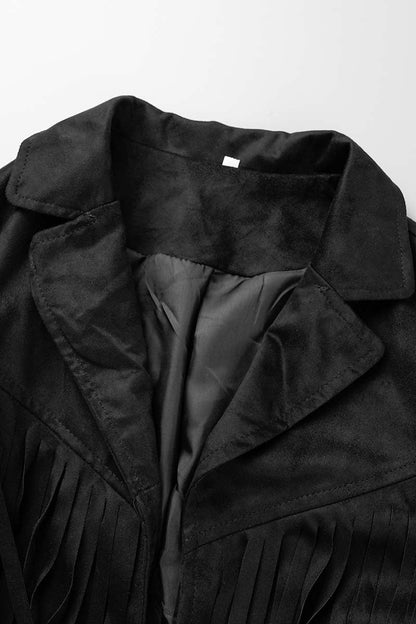 Prendas de abrigo de moda urbana con cuello vuelto, borlas lisas y patchwork (5 colores)