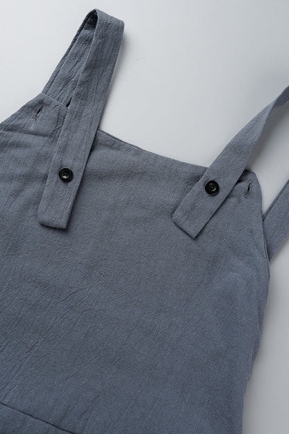 Monos casuales de cuello cuadrado con hebilla sólida (5 colores)