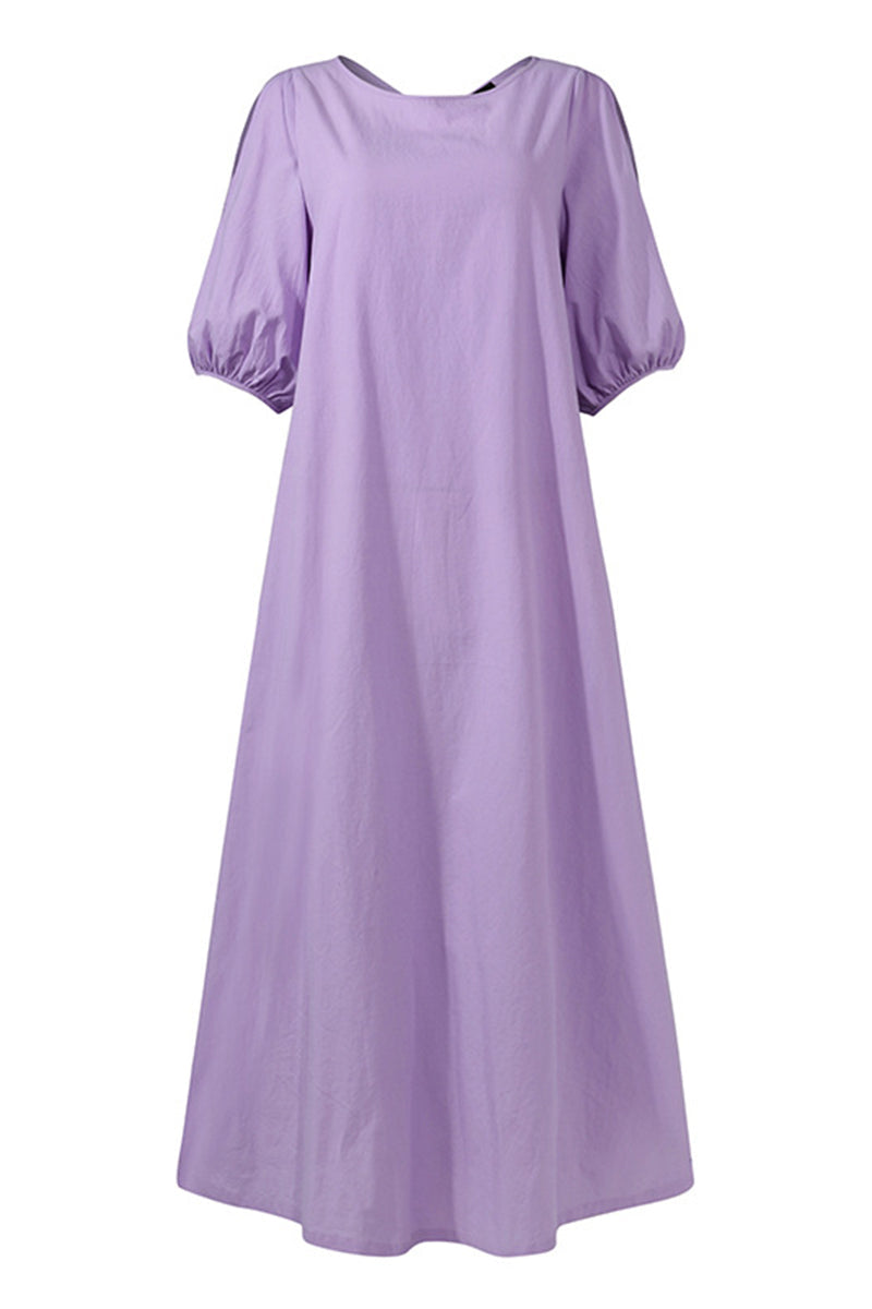 Casual Simplicity O Neck Dresses(3 Colors)
