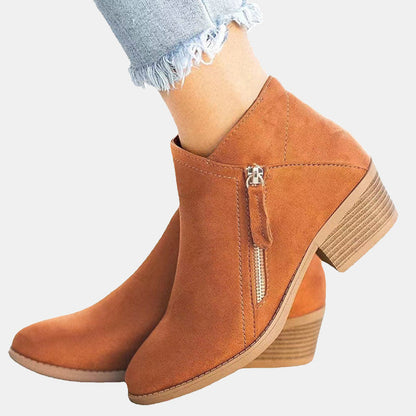 Zapatos casuales de patchwork de color liso, puntiagudos y cómodos (altura del tacón: 4 cm)