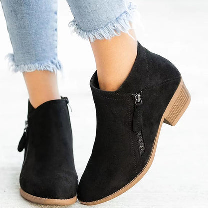 Zapatos casuales de patchwork de color liso, puntiagudos y cómodos (altura del tacón: 4 cm)