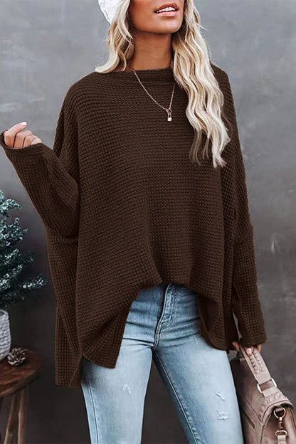 Suéteres casuales de cuello oblicuo de color liso (6 colores)