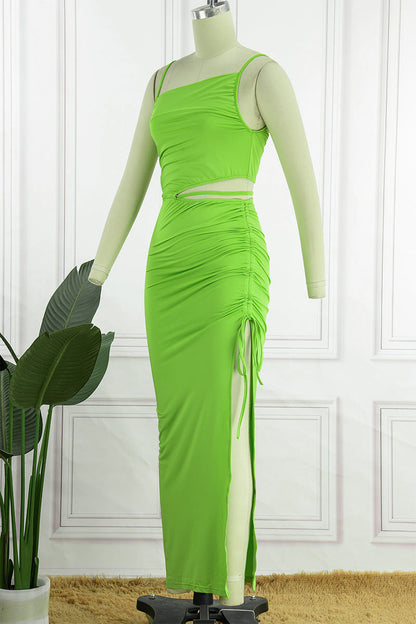 Sexy Solid Frenulum Backless Oblique Collar Irregular Dress Dresses