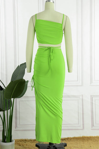 Sexy Solid Frenulum Backless Oblique Collar Irregular Dress Dresses