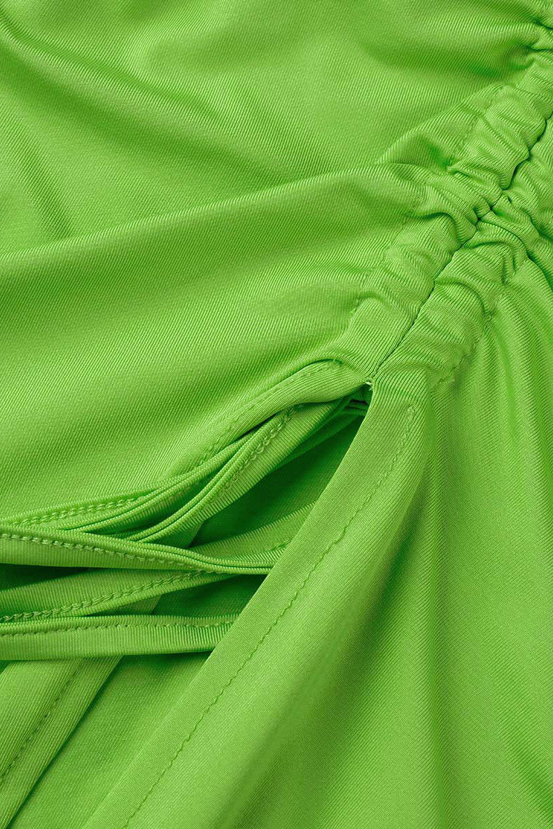 Sexy Solid Frenulum Backless Oblique Collar Irregular Dress Dresses