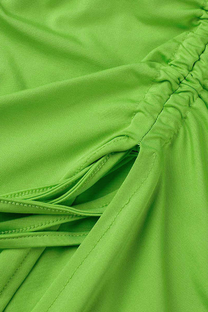 Sexy Solid Frenulum Backless Oblique Collar Irregular Dress Dresses