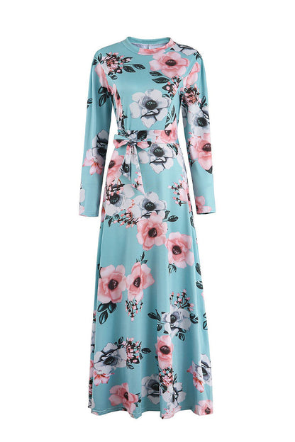 Elegant Print Patchwork Mandarin Collar Asymmetrical Dresses(3 Colors)