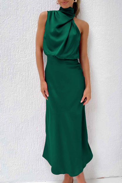 Celebrities Simplicity Solid Zipper Half A Turtleneck A Line Dresses(6 Colors)