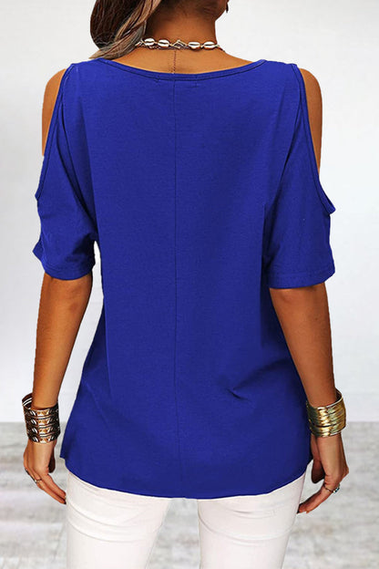 Camisetas informales sencillas, asimétricas y de cuello redondo (6 colores)