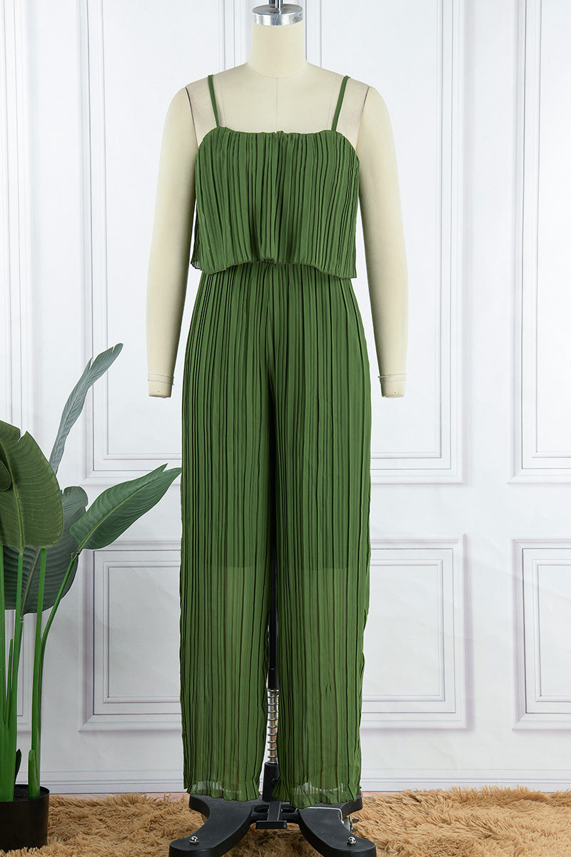 Mono informal sencillo, holgado, sin tirantes y con pliegues lisos (3 colores)