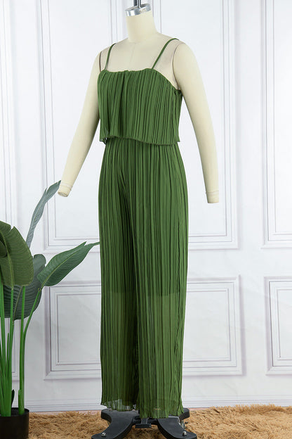 Mono informal sencillo, holgado, sin tirantes y con pliegues lisos (3 colores)