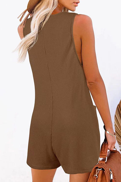 Monos holgados informales de calle con bolsillos, botones y cuello en V (6 colores)