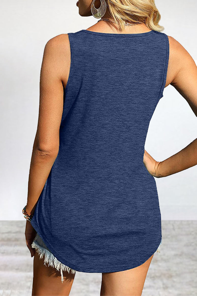 Blusa informal sencilla de color liso con cuello cuadrado (4 colores)